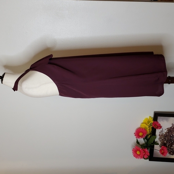 NEW Merona Eggplant Halter Dress Bare Shoulder Classic Bow Barbiecore Formal - Picture 6 of 10